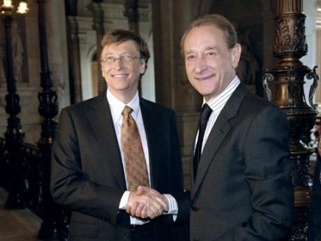 Bill Gates, patron de Microsoft avec Bertrand Delanoë