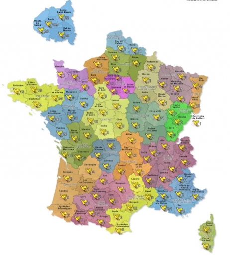 Recensement des personnes électro-hypersensiblessur la France Métropolitaine Carte réalisée par "Une terre pour EHS" © Une terre pour EHS
