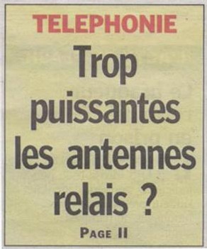 Téléphone portable : La puissance des antennes revient dans le débat - Le Parisien 21/05/2008
