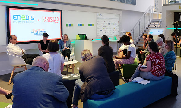 Présentation du partenariat avec Paris&Co dans les locaux du show-room parisien d’Enedis. © JGP