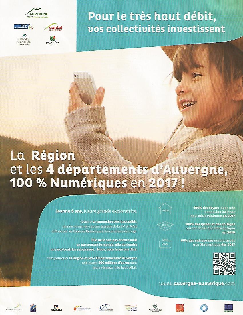 Publicité illégale du Conseil Régional d’Auvergne montrant un enfant utilisant un smartphone - 08/09/2014