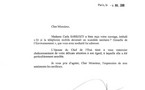 Réponse du cabinet du Président de la République à l'envoi du livre d'Etienne Cendrier - 06/07/2008